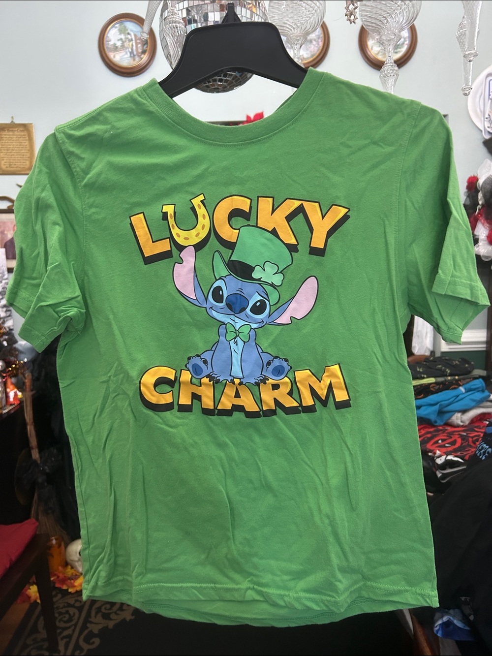 Disney Green 'Lucky Charm' Stitch Graphic Tee